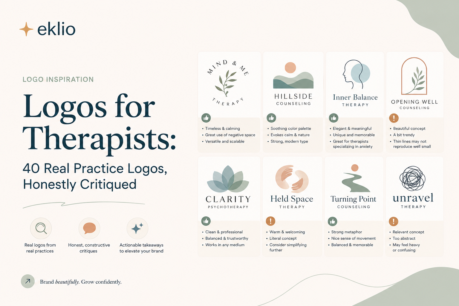 Logos for Therapists: 40 Real Practice Logos, Honestly Critiqued